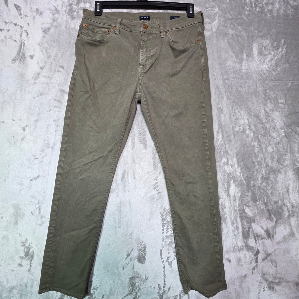 J.Crew Flex Slim Fit Olive Green 5-Pocket Pants Mens 32x30 Cotton Stretch
